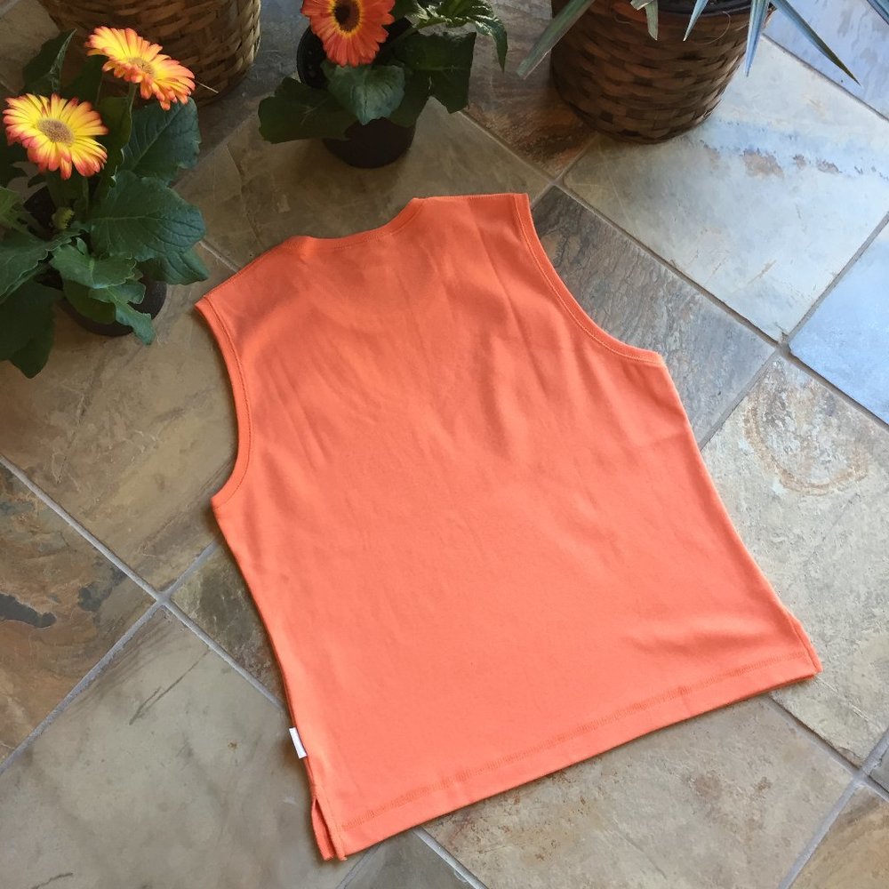 Woolrich Sleeveless Cotton Top in Orange NEW - Picture 5 of 8